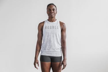 Debardeur Nobull High-Neck Tank Femme Blanche Rose | PF4012659