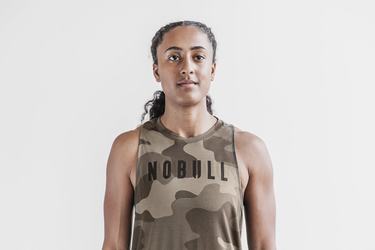 Debardeur Nobull High-Neck Tank Femme Camouflage Foncé | QF6853092