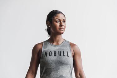 Debardeur Nobull High-Neck Tank Femme Grise Camouflage | IH5963872
