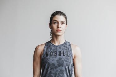 Debardeur Nobull High-Neck Tank Femme Grise Rose | PZ0794521