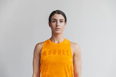 Debardeur Nobull High-Neck Tank Neon Femme Orange Camouflage | AU2479658