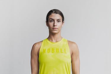 Debardeur Nobull High-Neck Tank Neon Femme Jaune Camouflage | CF3546287