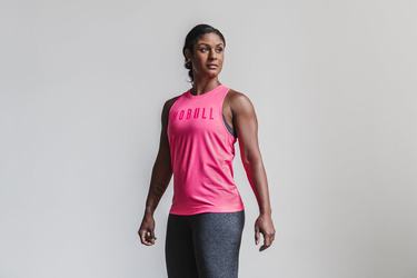 Debardeur Nobull High-Neck Tank Neon Femme Rose | DK5476208