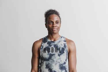 Debardeur Nobull High-Neck Tank Tie-Dye Femme Bleu Bleu | QX7963204