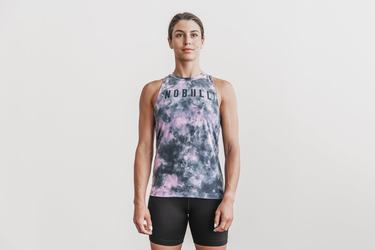 Debardeur Nobull High-Neck Tank Tie-Dye Femme Rose | TA0256743