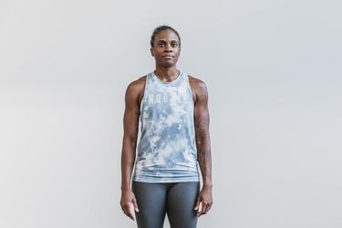 Debardeur Nobull High-Neck Tank Tie-Dye Femme Bleu | XR7058421