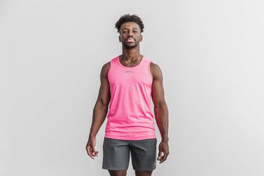Debardeur Nobull Lightweight Textured Tank Neon Homme Rose Camouflage | XU4519306