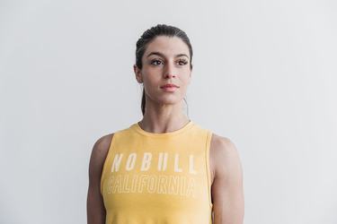 Debardeur Nobull Muscle California Tank Femme Jaune | LT6348792