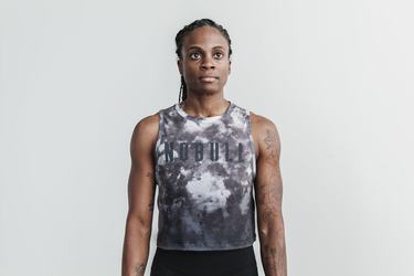 Debardeur Nobull Muscle Dip-Dye Tank Femme Blanche Noir | EM3428956