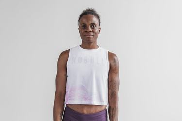 Debardeur Nobull Muscle Tank Femme Blanche Violette | KU6078945