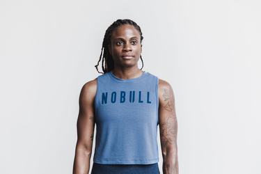 Debardeur Nobull Muscle Tank Femme Bleu | DI6738542