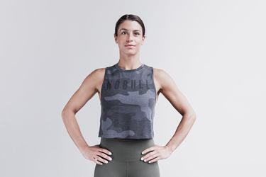 Debardeur Nobull Muscle Tank Femme Grise Camouflage | AN0971653