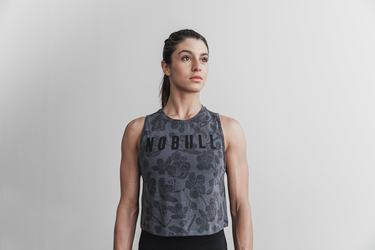 Debardeur Nobull Muscle Tank Femme Grise Rose | WE7351068