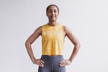 Debardeur Nobull Muscle Tank Femme Jaune | ZJ4289071