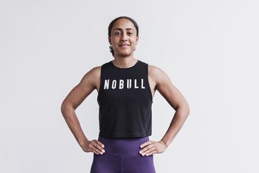 Debardeur Nobull Muscle Tank Femme Noir Blanche | WG4026189