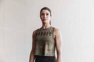 Debardeur Nobull Muscle Tank Femme Vert Camouflage | GM0364928