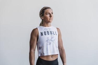 Debardeur Nobull Muscle Tank Tie-Dye Femme Blanche | TS7530416