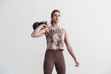 Debardeur Nobull Muscle Tank Tie-Dye Femme Marron | ZA1062358