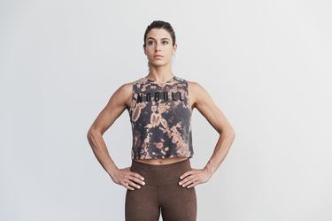 Debardeur Nobull Muscle Tank Tie-Dye Femme Marron Noir | ZI2940375