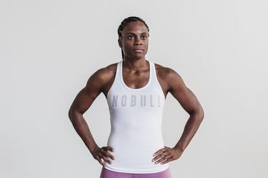 Debardeur Nobull Racerback Tank Femme Blanche | GP4125068