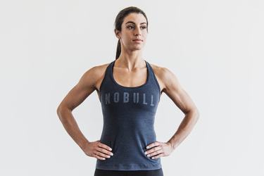 Debardeur Nobull Racerback Tank Femme Bleu Marine | LO2586397