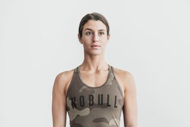 Debardeur Nobull Racerback Tank Femme Camouflage Foncé | MI4625309