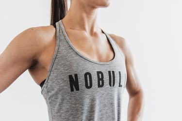 Debardeur Nobull Racerback Tank Femme Grise | AX7240589