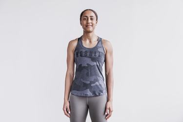 Debardeur Nobull Racerback Tank Femme Grise Camouflage | KW7251364