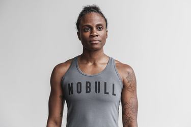 Debardeur Nobull Racerback Tank Femme Grise Foncé | MP6014593