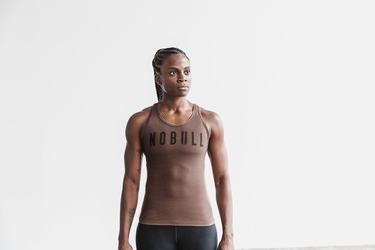 Debardeur Nobull Racerback Tank Femme Marron | FZ3015689
