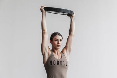 Debardeur Nobull Racerback Tank Femme Marron | PV8709246