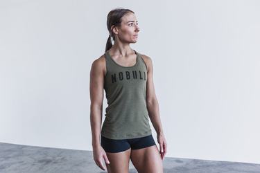 Debardeur Nobull Racerback Tank Femme Vert | BU7831529