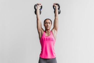 Debardeur Nobull Racerback Tank Neon Femme Rose | OG4759281