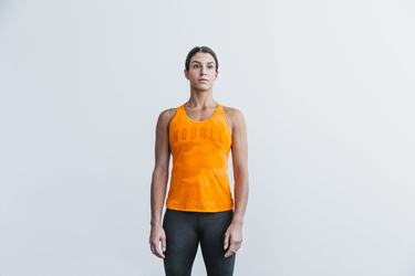 Debardeur Nobull Racerback Tank Neon Femme Orange Camouflage | SM4275930