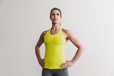 Debardeur Nobull Racerback Tank Neon Femme Jaune | VU3718460