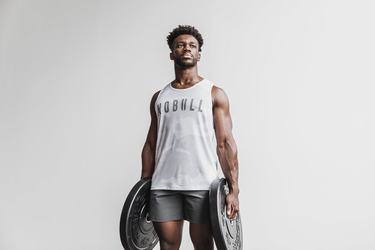 Debardeur Nobull Tank Homme Blanche Camouflage | IO6123087