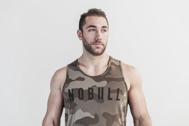 Debardeur Nobull Tank Homme Camouflage Foncé | QV6250348