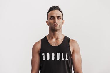 Debardeur Nobull Tank Homme Noir Blanche | DT6390217