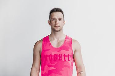 Debardeur Nobull Tank Neon Homme Rose Camouflage | JW2875061