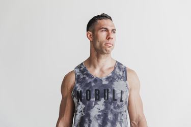 Debardeur Nobull Tank Tie-Dye Homme Blanche Noir | TD3715960