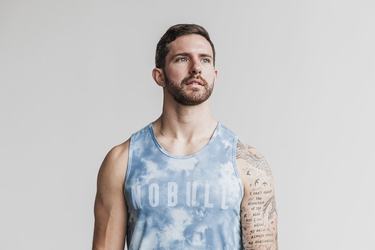 Debardeur Nobull Tank Tie-Dye Homme Bleu | IZ2840935