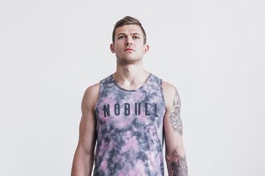 Debardeur Nobull Tank Tie-Dye Homme Rose | ST3127580