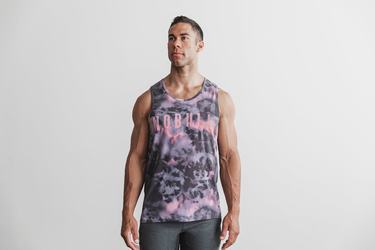 Debardeur Nobull Tank Tie-Dye Homme Rose Noir | ZY2681954