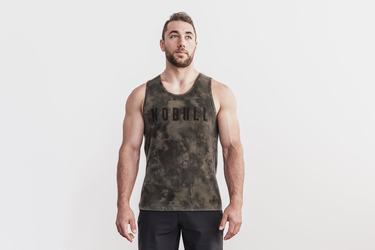 Debardeur Nobull Tank Tie-Dye Homme Vert | VQ7845302
