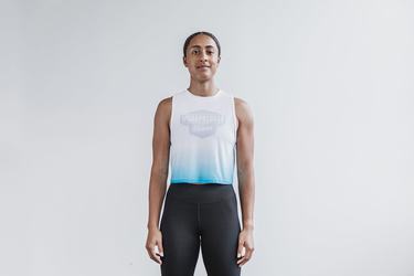 Debardeur Nobull Wodapalooza Muscle Dip-Dye Tank Femme Bleu | UQ8125407