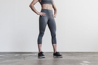 Leggings Nobull High-Rise Crop Matte Femme Grise Foncé | OD0183462