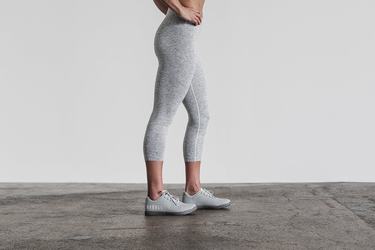 Leggings Nobull High-Rise Crop Plush Heather Femme Blanche | UO0429368