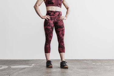 Leggings Nobull High-Rise Crop Tie-Dye Femme Orange Noir | YR7510384