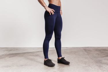 Leggings Nobull High-Rise Tight Plush Heather Femme Bleu Marine | FG9240863