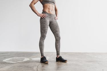 Leggings Nobull Mid-Rise Tight Melange Femme Grise | FL5469123